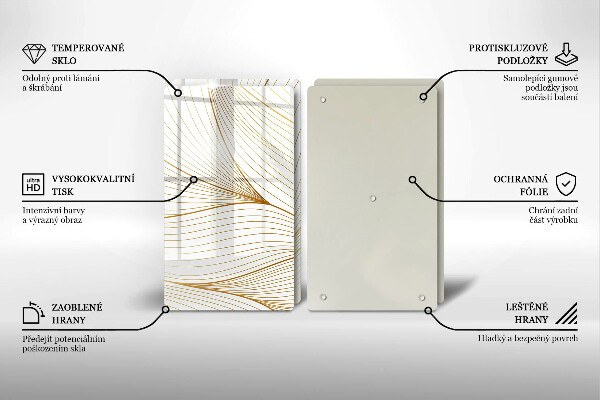 Placă sticla protectie aragaz Model de linii moderne