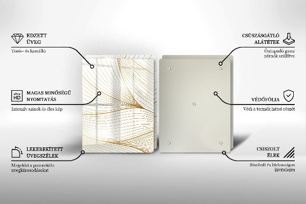 Placă sticla protectie aragaz Model de linii moderne