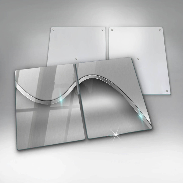 Placă sticla protectie aragaz Abstracția metalului