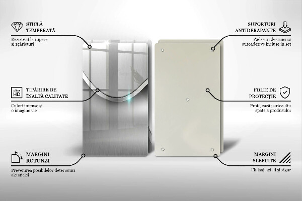 Placă sticla protectie aragaz Abstracția metalului