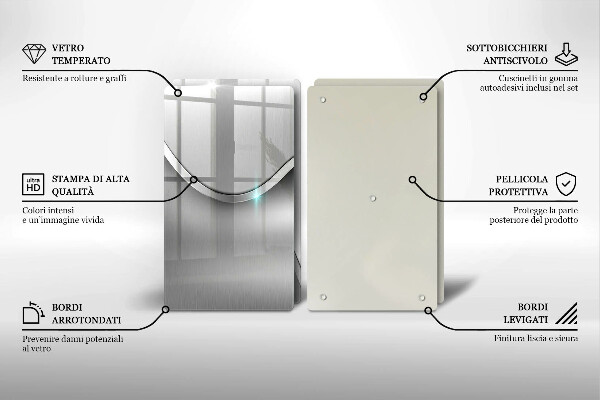 Placă sticla protectie aragaz Abstracția metalului