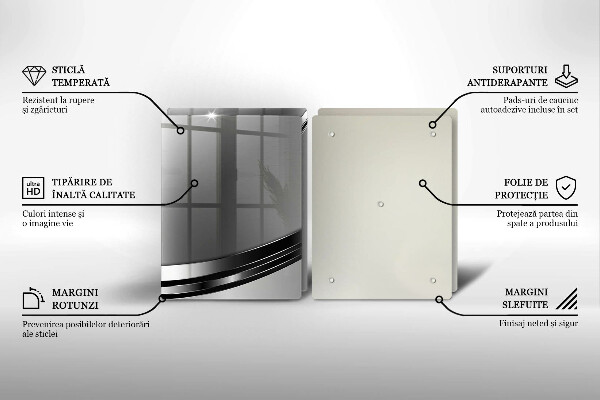 Placă sticla protectie aragaz Abstracția metalului
