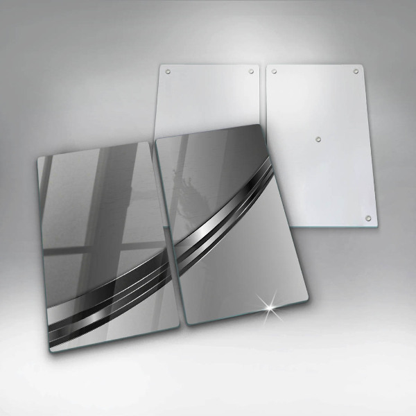 Placă sticla protectie aragaz Abstracția metalului