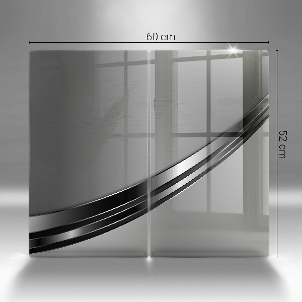 Placă sticla protectie aragaz Abstracția metalului