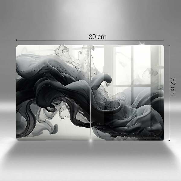 Placă sticla protectie aragaz Fum negru abstracție