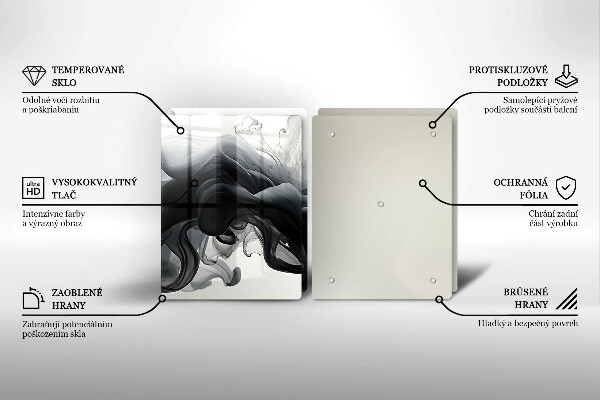 Placă sticla protectie aragaz Fum negru abstracție