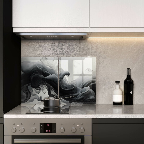 Placă sticla protectie aragaz Fum negru abstracție