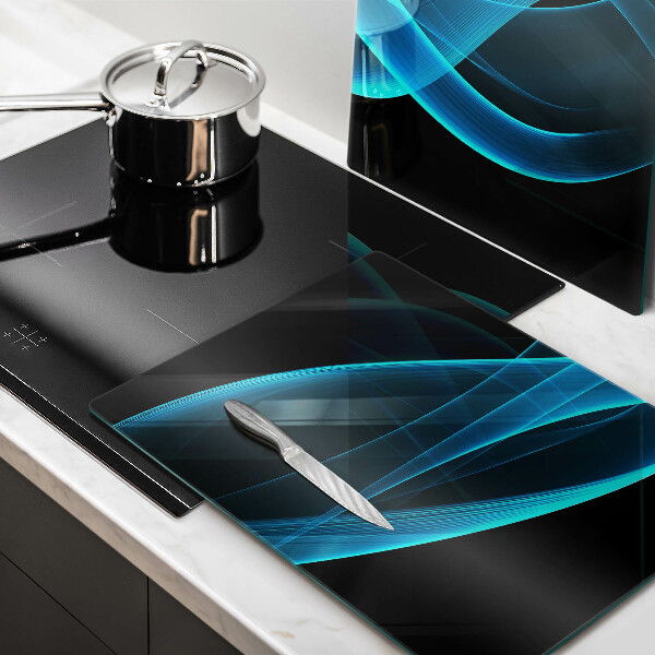 Placă din sticla protectie perete Abstracția albastră