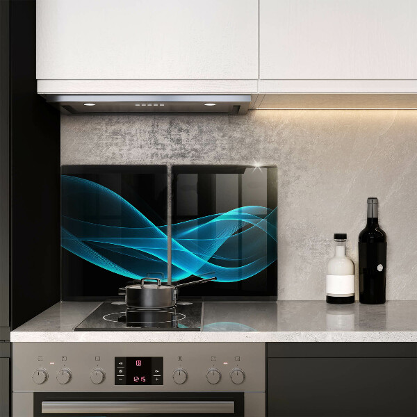 Placă din sticla protectie perete Abstracția albastră