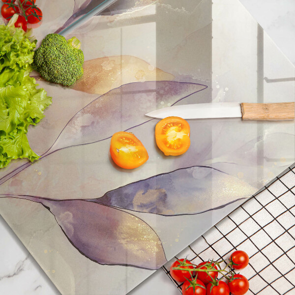 Placă din sticla protectie perete Frunze boho pictate