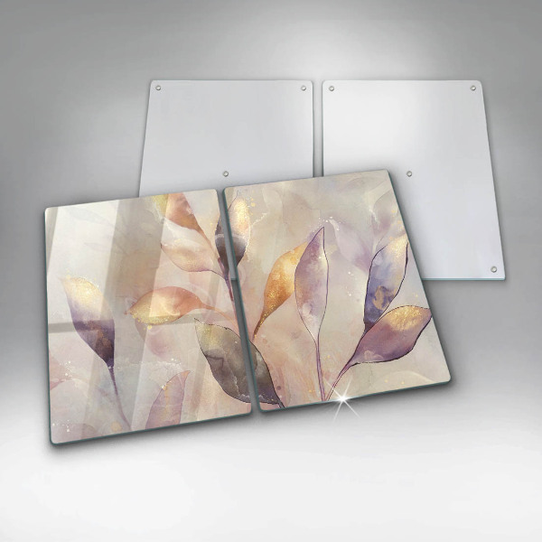 Placă din sticla protectie perete Frunze boho pictate