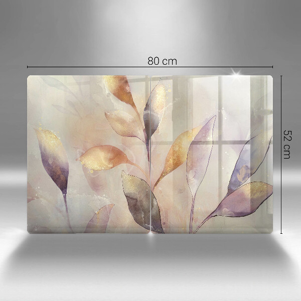Placă din sticla protectie perete Frunze boho pictate