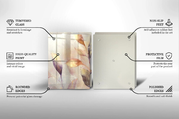 Placă din sticla protectie perete Frunze boho pictate