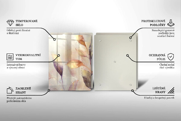 Placă din sticla protectie perete Frunze boho pictate