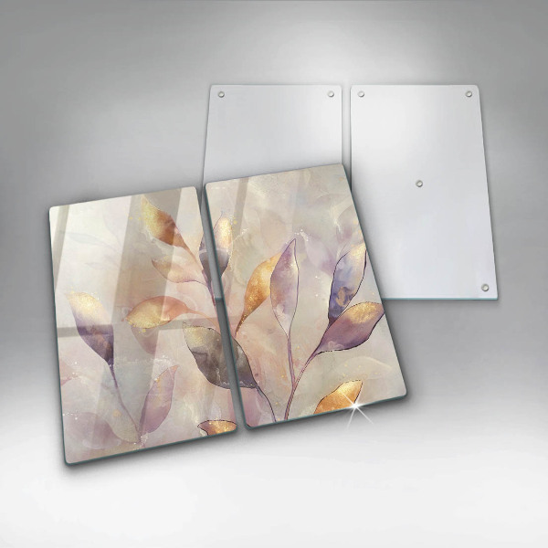 Placă din sticla protectie perete Frunze boho pictate