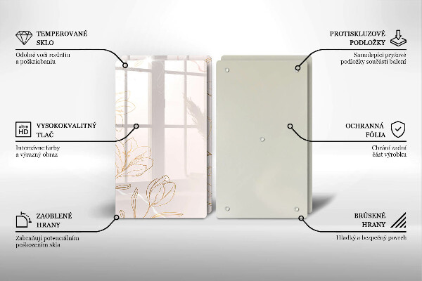 Placă sticla protectie aragaz Contururile florilor