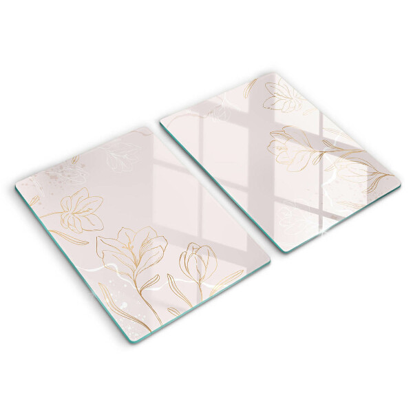 Placă sticla protectie aragaz Contururile florilor