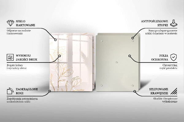 Placă sticla protectie aragaz Contururile florilor