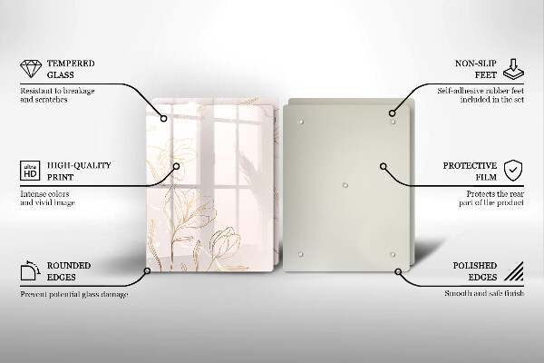 Placă sticla protectie aragaz Contururile florilor