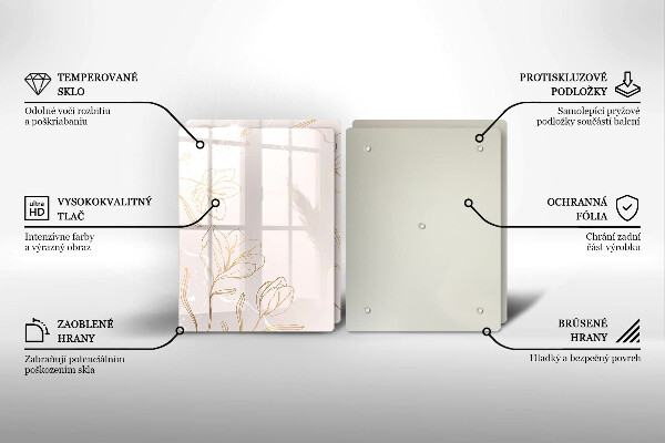 Placă sticla protectie aragaz Contururile florilor