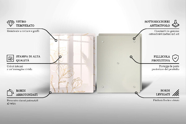 Placă sticla protectie aragaz Contururile florilor