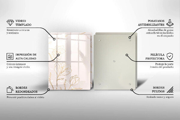 Placă sticla protectie aragaz Contururile florilor