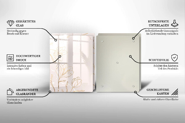 Placă sticla protectie aragaz Contururile florilor