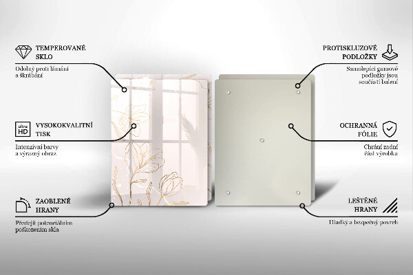 Placă sticla protectie aragaz Contururile florilor