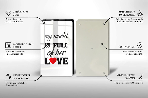 Placă din sticla protectie perete Inscripție propoziție