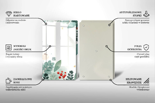 Placă sticla protectie aragaz Acuarelă frunze