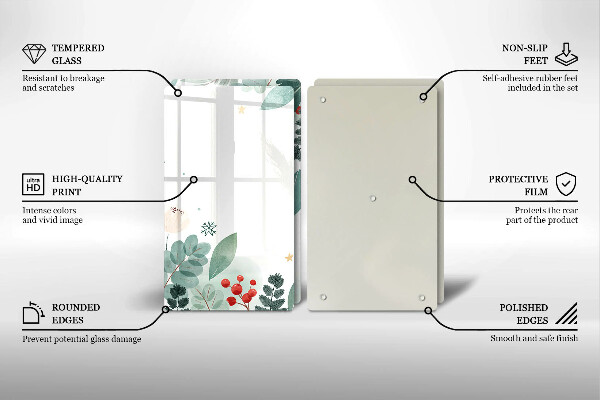 Placă sticla protectie aragaz Acuarelă frunze