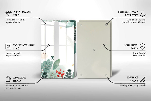 Placă sticla protectie aragaz Acuarelă frunze