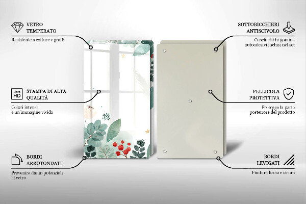 Placă sticla protectie aragaz Acuarelă frunze