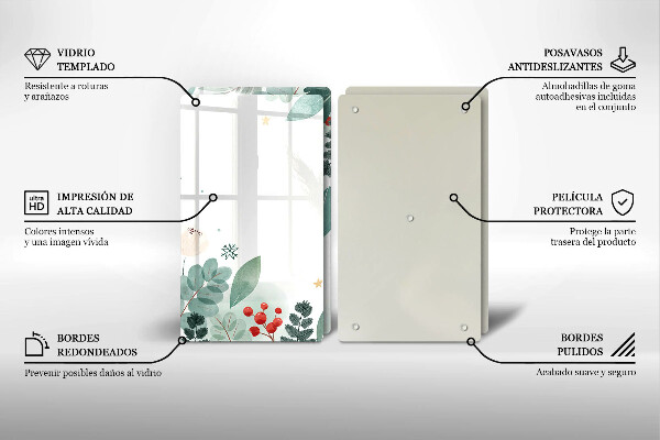 Placă sticla protectie aragaz Acuarelă frunze