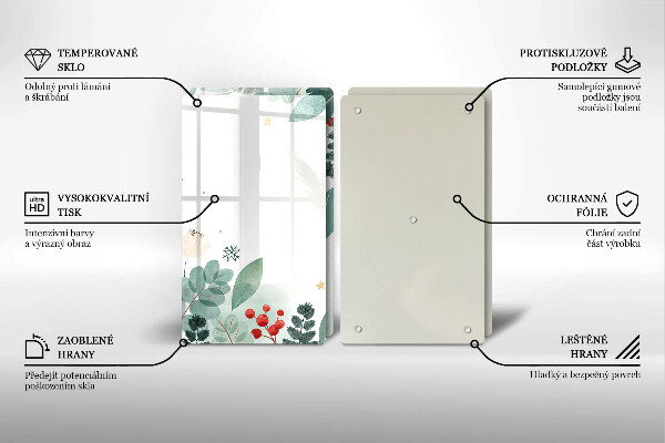 Placă sticla protectie aragaz Acuarelă frunze