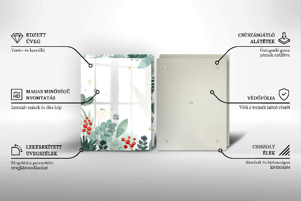 Placă sticla protectie aragaz Acuarelă frunze