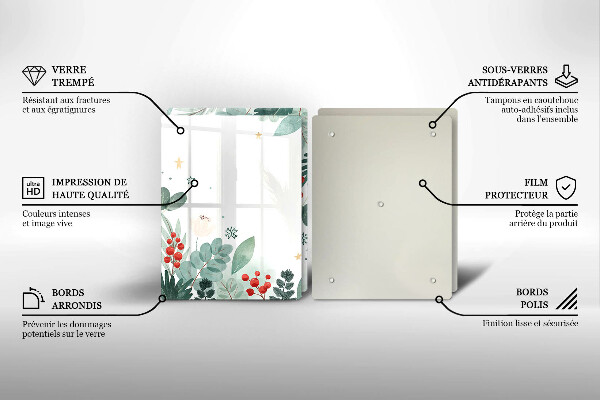 Placă sticla protectie aragaz Acuarelă frunze