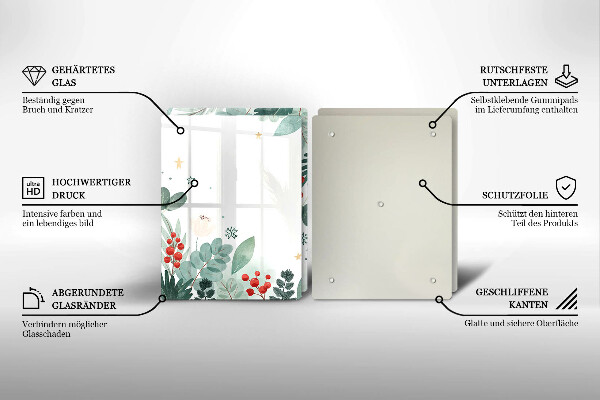 Placă sticla protectie aragaz Acuarelă frunze