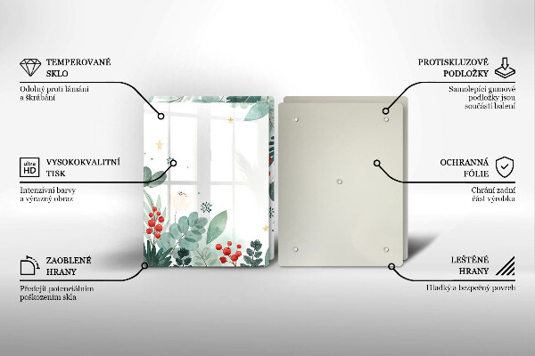 Placă sticla protectie aragaz Acuarelă frunze