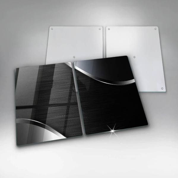 Placă sticla protectie aragaz Abstracția metalului