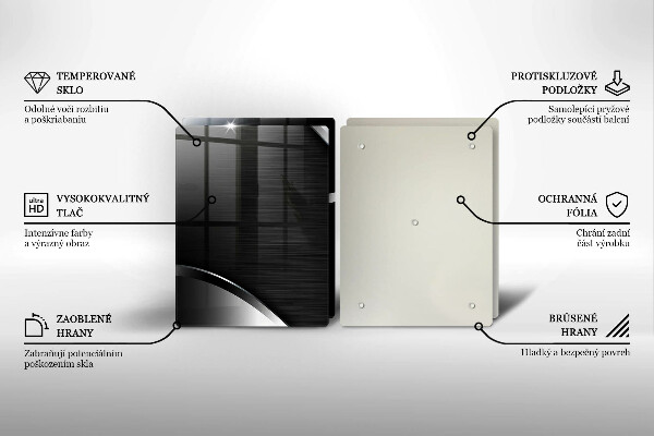 Placă sticla protectie aragaz Abstracția metalului