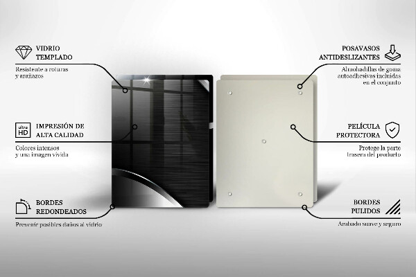 Placă sticla protectie aragaz Abstracția metalului