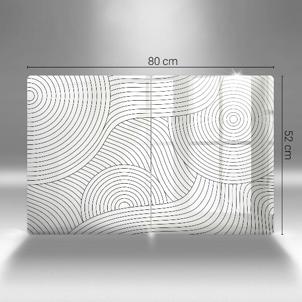 Placă sticla protectie aragaz Abstracția liniilor negre