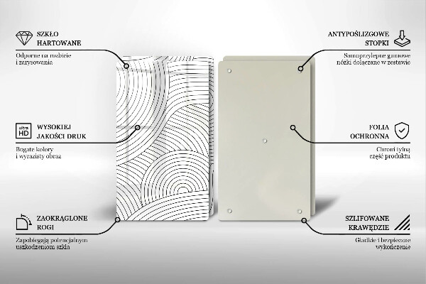 Placă sticla protectie aragaz Abstracția liniilor negre