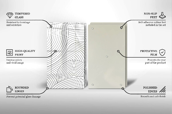 Placă sticla protectie aragaz Abstracția liniilor negre