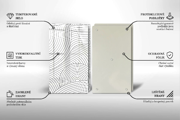 Placă sticla protectie aragaz Abstracția liniilor negre