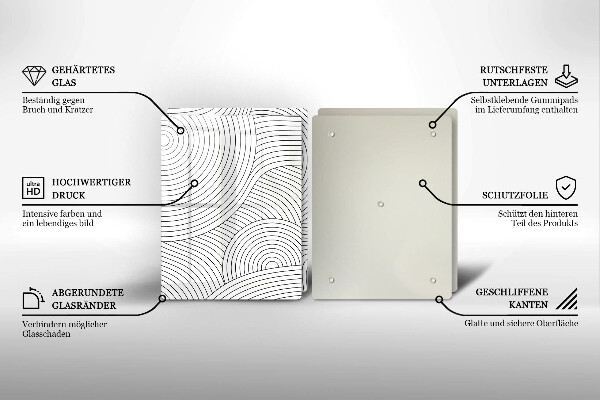 Placă sticla protectie aragaz Abstracția liniilor negre