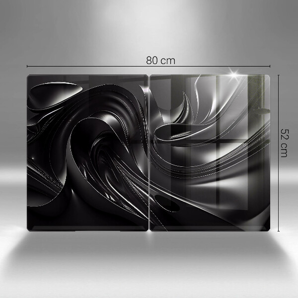 Placă sticla protectie aragaz Masă neagră abstractă