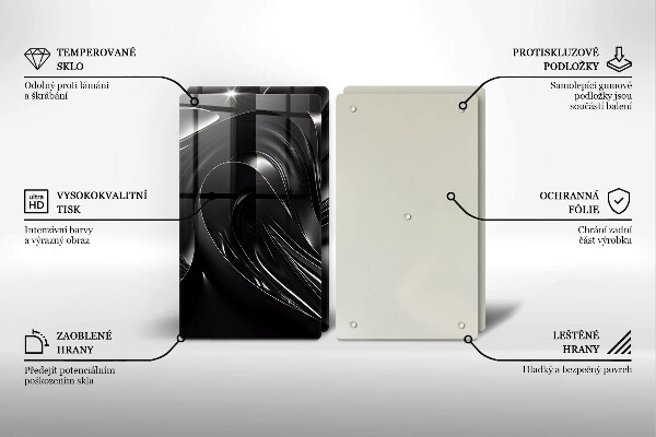 Placă sticla protectie aragaz Masă neagră abstractă