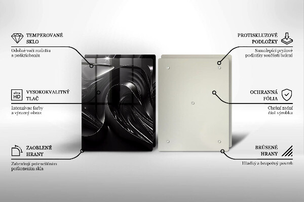 Placă sticla protectie aragaz Masă neagră abstractă